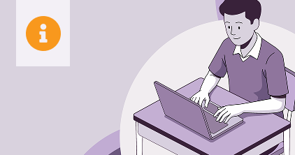 Student using a computer