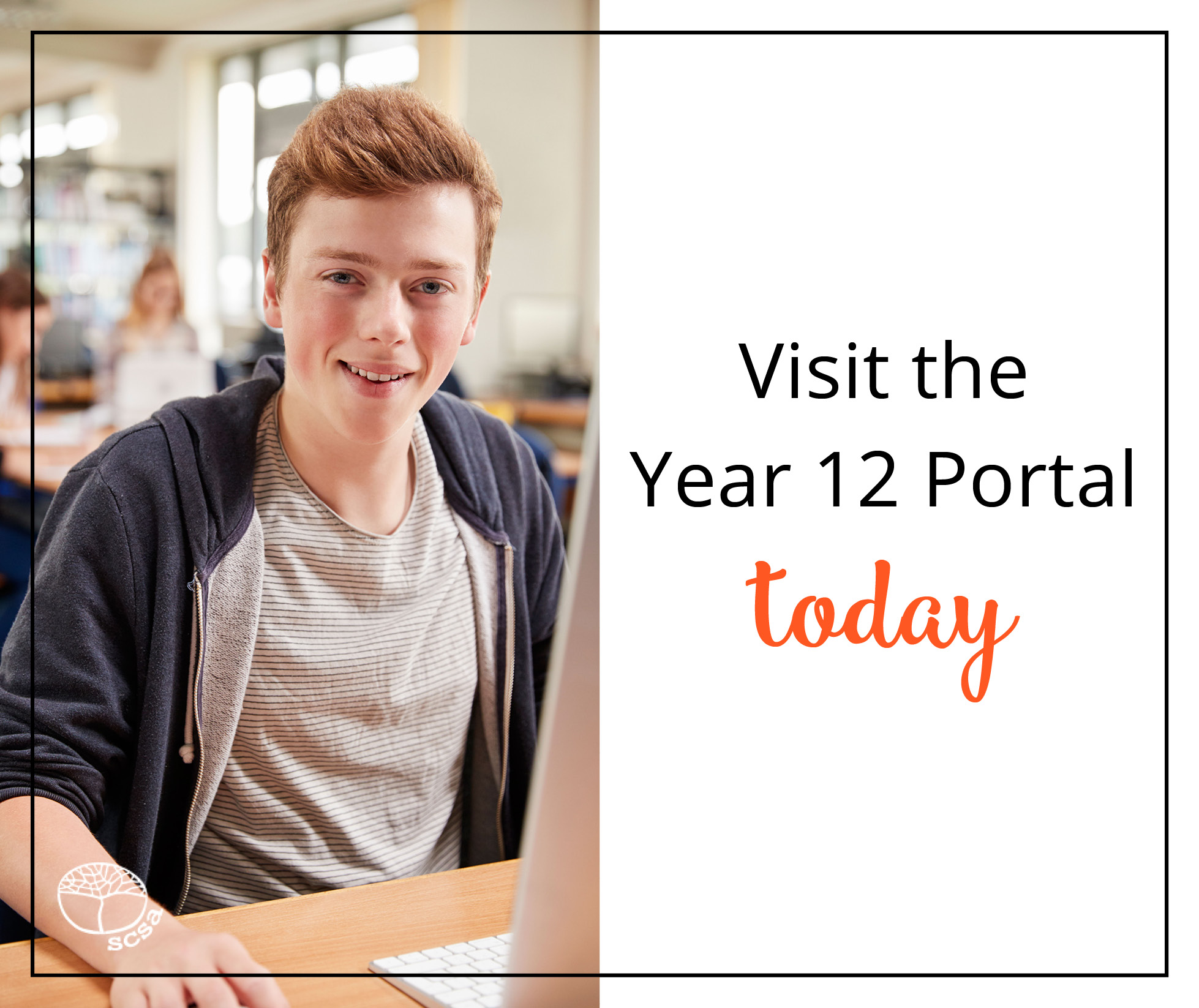 young student sitting in front of a computer